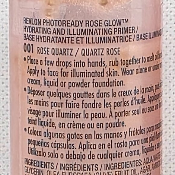 Revlon PhotoReady Rose Glow Hydrating & Illuminating Primer-Rose Quartz - 2 pcs - Picture 6 of 8